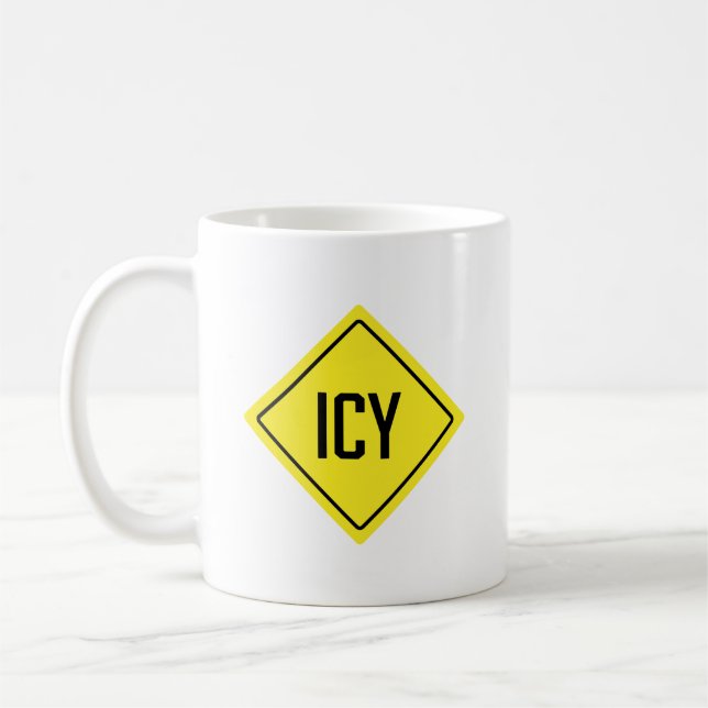 Caneca De Café Sinal de Icy Road | Mug Clássico (Esquerda)
