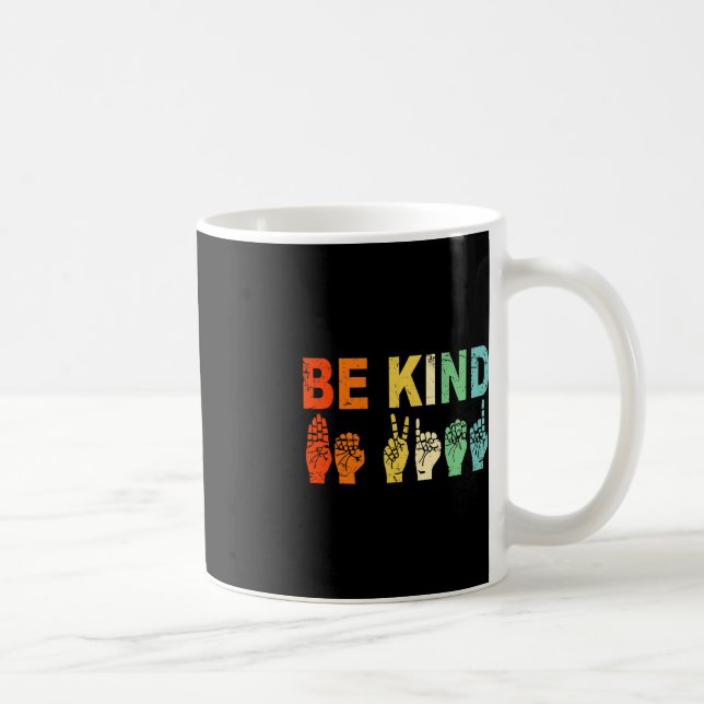 Caneca De Café Sinal de Mão Simples Homens de Consciência do Auti (Direita)