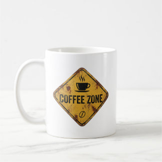 Caneca De Café Sinal de Metal Zona de Café Enferrujado Vintage En