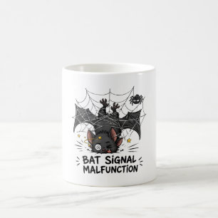 Caneca De Café Sinal de Morcego Engraçado Mal Funcionamento Hallo