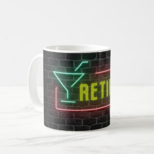 Caneca De Café Sinal de Neon Marquee Reformado na Parede de Brick