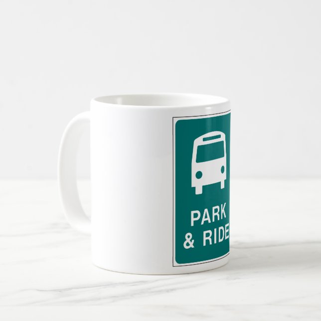 Caneca De Café Sinal de Park and Ride (Frente Esquerda)