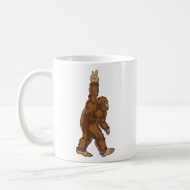 Caneca De Café Sinal de Paz Bigfoot (Esquerda)