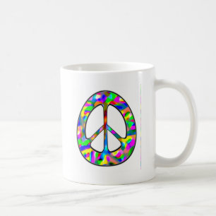Caneca De Café sinal de paz colorido