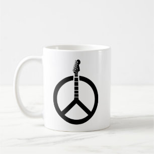 Caneca De Café Sinal de Paz com Guitarra