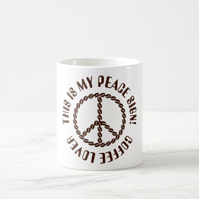 Caneca De Café Sinal de paz criativa isolado do COFFEE LOVER (Centro)