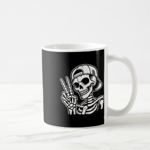 Caneca De Café Sinal de Paz de Mão Retro Halloween Sinal de Mão