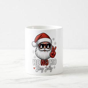 Caneca De Café Sinal de Paz do Papai Noel Ho Ho Ho Fique Alegre