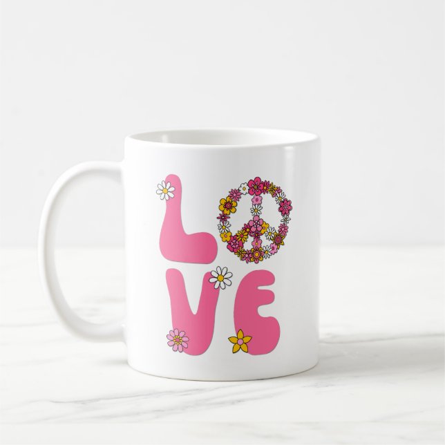 Caneca De Café Sinal de Paz Mug de Amor (Esquerda)