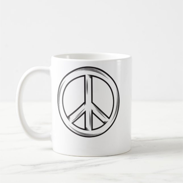 Caneca De Café Sinal de paz para homens e mulheres (Esquerda)