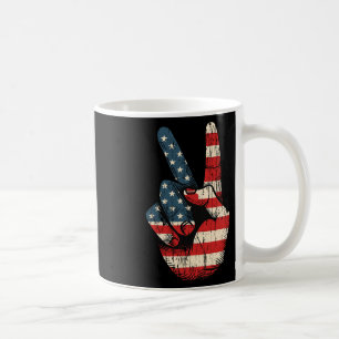 Caneca De Café Sinal de Paz Retro Vintage 60's 70's Hippie