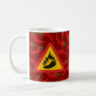 Caneca De Café Sinal de perigo de pimenta quente