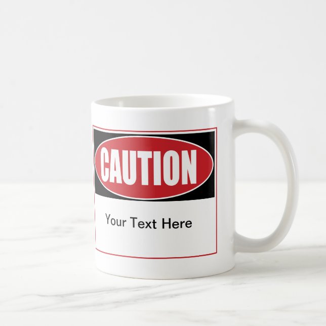 Caneca De Café Sinal de precaução personalizável (Direita)