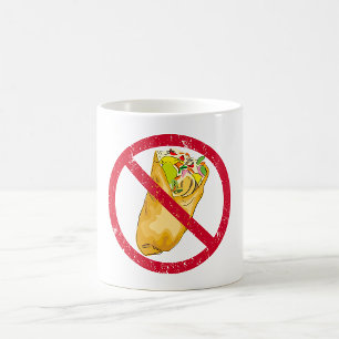 Caneca De Café Sinal de Proibição de Burritos Humorístico Proibiç