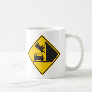 Caneca De Café Sinal de queda da estrada da zona da vaca