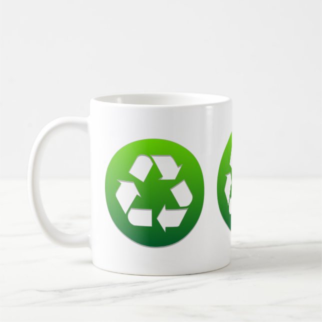 Caneca De Café Sinal de Reciclar Verde (Esquerda)