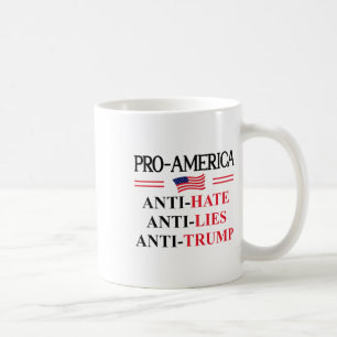 Caneca De Café Sinal de Resistência ao Ódio Mentiras Anti Trump P