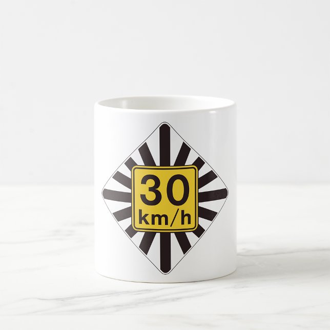 Caneca De Café Sinal de Tráfego de Intermitência Sunburst Limite  (Criador carregado)