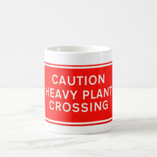 Caneca De Café Sinal de trânsito - Atenção cruzamento de máquinas