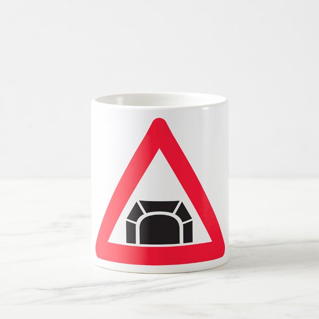 Caneca De Café Sinal de Trânsito de Alerta de Túnel Símbolo de Tr (Criador carregado)