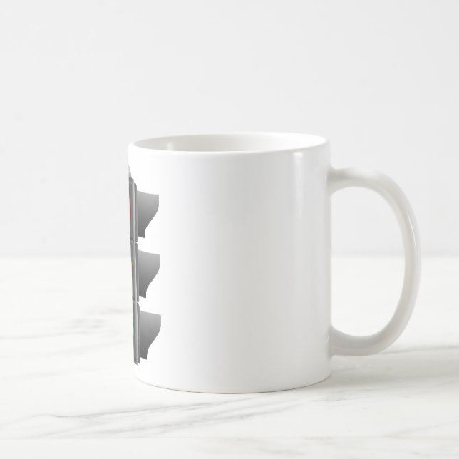 Caneca De Café Sinal de Trânsito Luz Vermelha Amarela Verde (Direita)