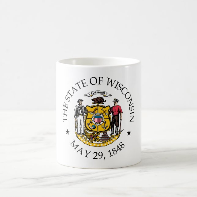 Caneca De Café Sinal de Wisconsin (Centro)
