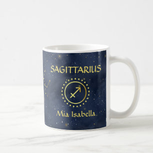 Caneca De Café Sinal de Zodiac Sagittarius e Célestial