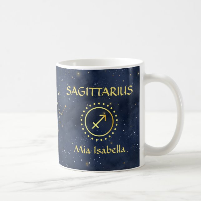 Caneca De Café Sinal de Zodiac Sagittarius e Célestial (Direita)