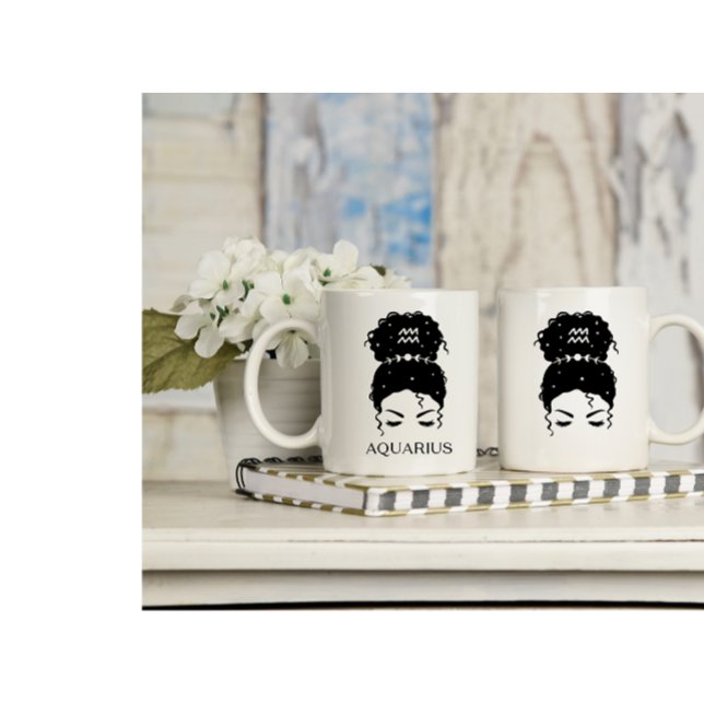 Caneca De Café Sinal de zodíaco de pão mexido personalizado Aquar (Criador carregado)