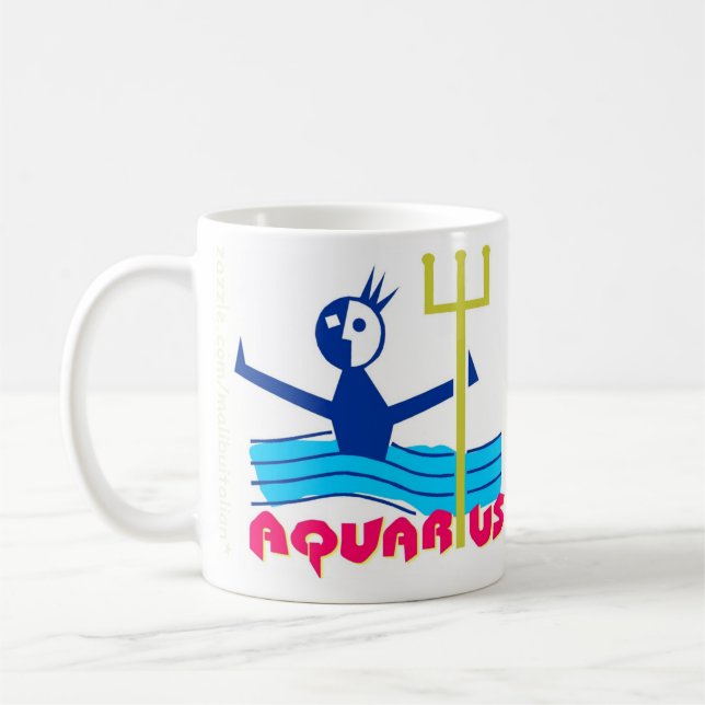 Caneca De Café Sinal do zodíaco do Aquário (Esquerda)