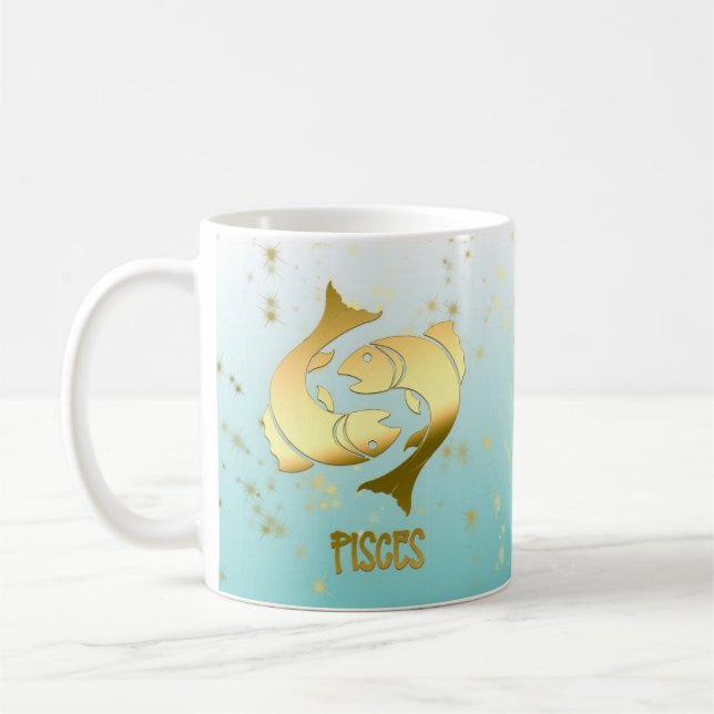 Caneca De Café Sinal Dourado do horóscopo da astrologia do (Esquerda)