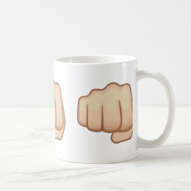 Caneca De Café Sinal Emoji da mão de Fisted (Direita)