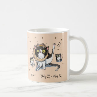 Caneca De Café Sinal engraçado de Leo Star Zodiac Cat com mané e