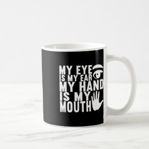 Caneca De Café Sinal Linguagem Sensibilização dos Deficientes Aud