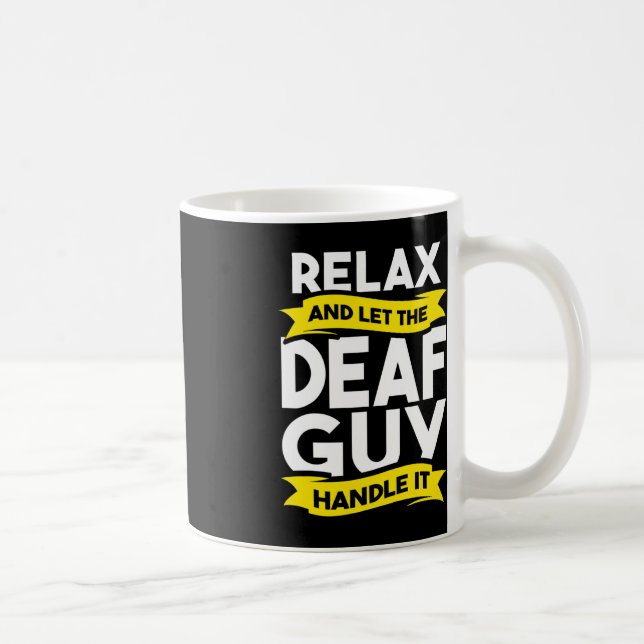 Caneca De Café Sinal Linguagem Surda Sensibilização Perda de audi (Direita)