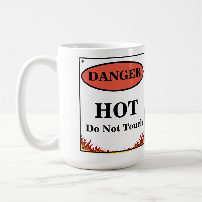 Caneca De Café Sinal quente de perigo (Esquerda)