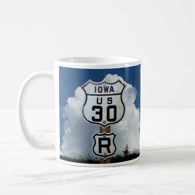 Caneca De Café Sinal Raro de Rota 30 dos EUA com Sinal de Rotação (Esquerda)