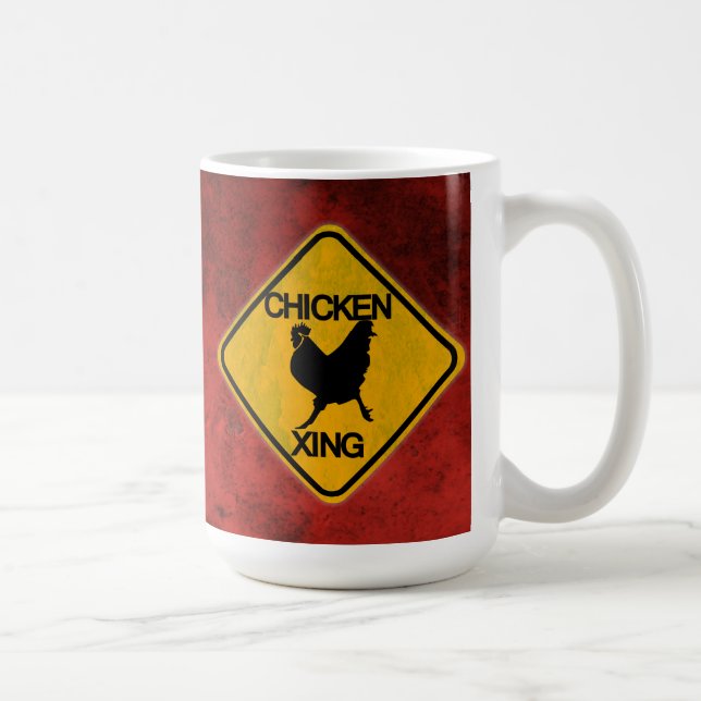 Caneca De Café Sinal Rustic Chicken Crossing (Direita)