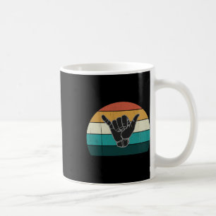 Caneca De Café Sinal Shaka e Surf - Resfriado Surfista Vintage Su