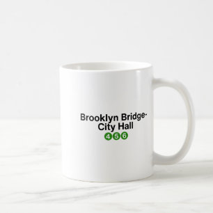 Caneca De Café Sinalização da Estação de Metrô da Ponte de Brookl