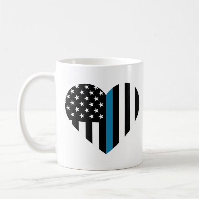 Caneca De Café Sinalizador Americano Thin Blue Line (Esquerda)