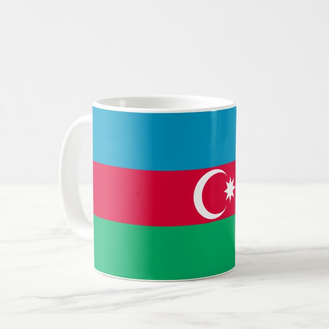 Caneca De Café Sinalizador Azerbaijão (Frente Esquerda)