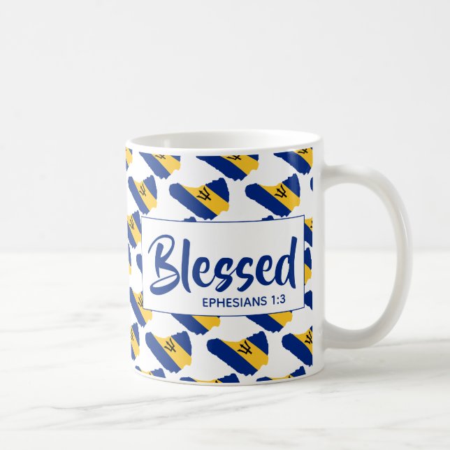 Caneca De Café Sinalizador BARBADOS | Escritura Cristã | ABATIDO (Direita)