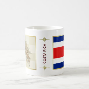 Caneca De Café Sinalizador Costa Rica + Mapa de Mug