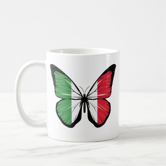 Caneca De Café Sinalizador da Borboleta Itália (Esquerda)