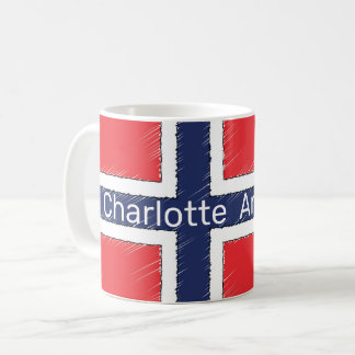 Caneca De Café Sinalizador da Noruega Personalizado