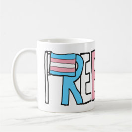 Caneca De Café Sinalizador de Direitos Trans Gratuitos