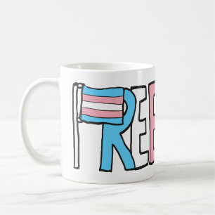 Caneca De Café Sinalizador de Direitos Trans Gratuitos
