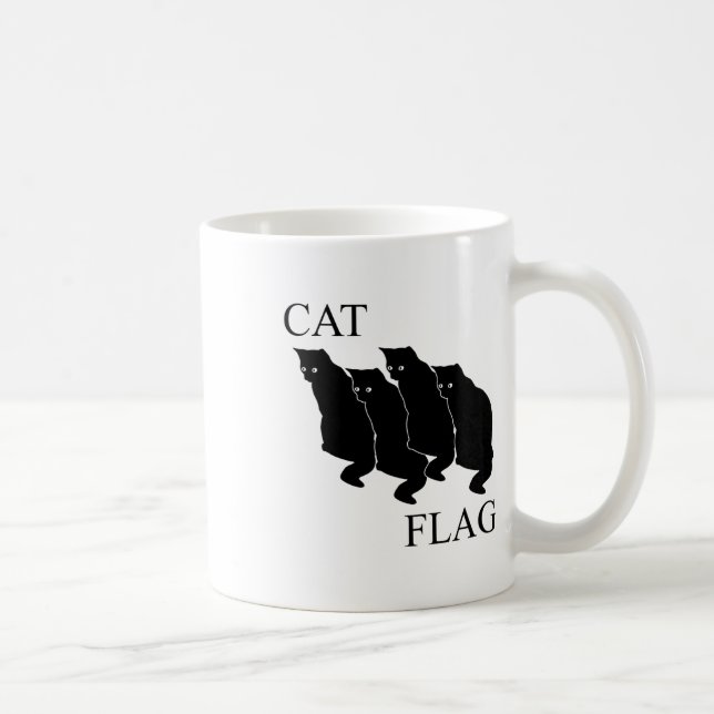Caneca De Café Sinalizador de Gato Funny Black (Direita)