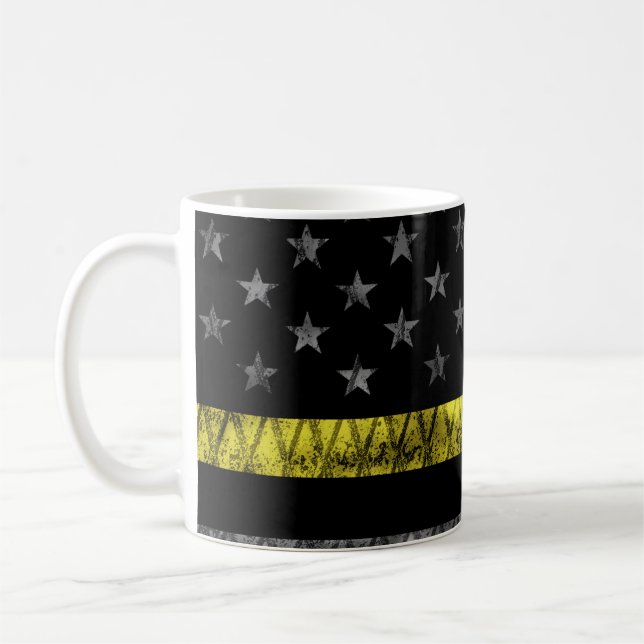 Caneca De Café Sinalizador de Linha Amarelo Fino do Dispatcher (Esquerda)